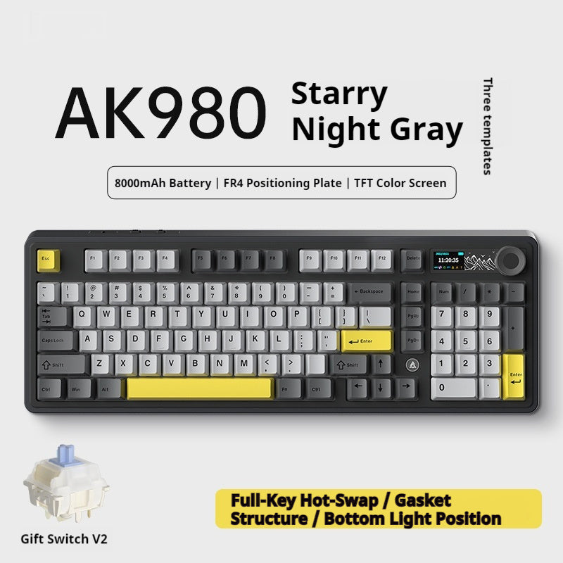 Office Computer Bluetooth Keyboard Game Side Three-mode Wireless