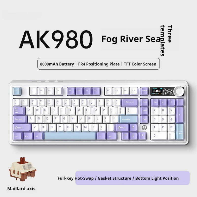 Office Computer Bluetooth Keyboard Game Side Three-mode Wireless