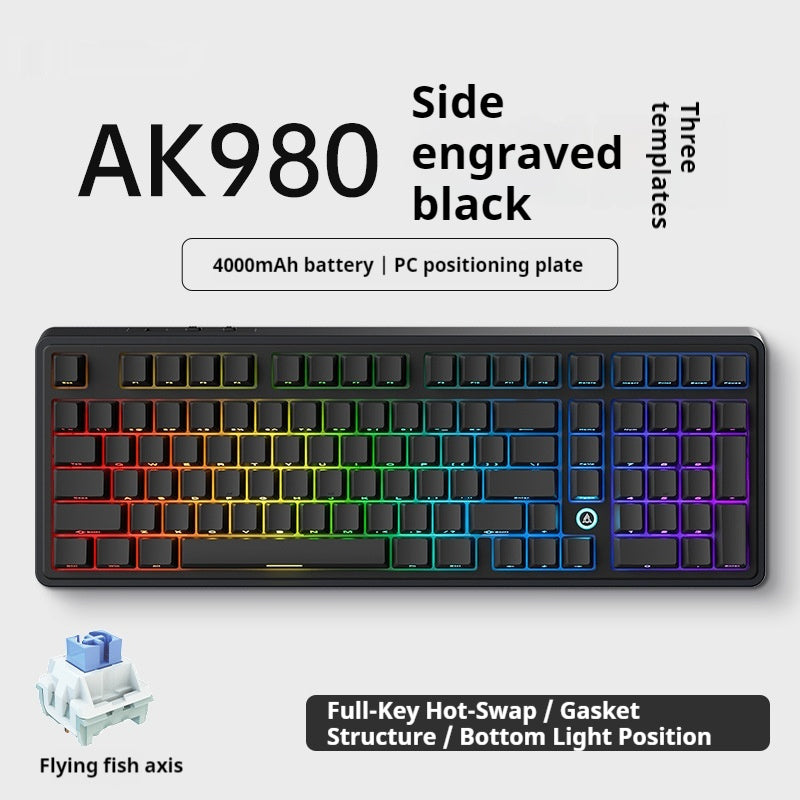 Office Computer Bluetooth Keyboard Game Side Three-mode Wireless