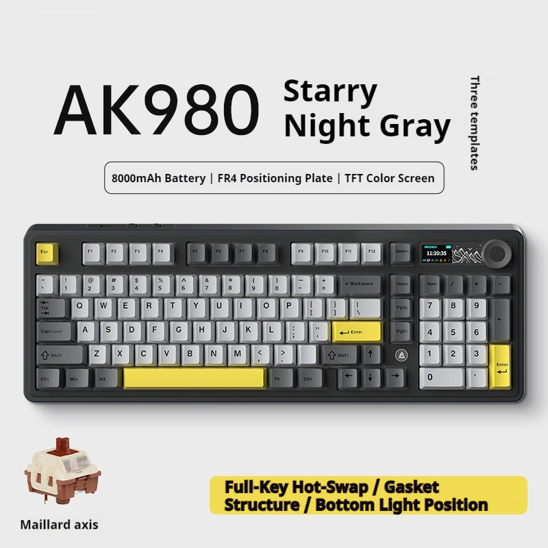 Office Computer Bluetooth Keyboard Game Side Three-mode Wireless