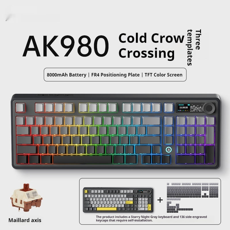 Office Computer Bluetooth Keyboard Game Side Three-mode Wireless