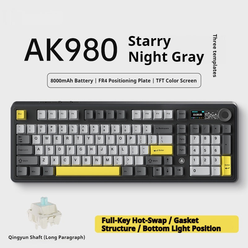 Office Computer Bluetooth Keyboard Game Side Three-mode Wireless