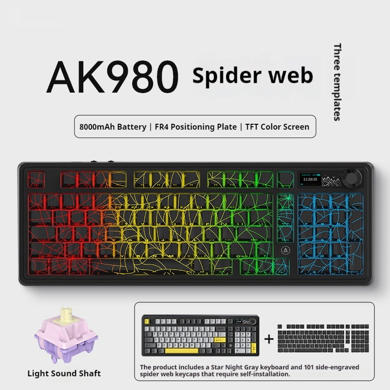 Office Computer Bluetooth Keyboard Game Side Three-mode Wireless