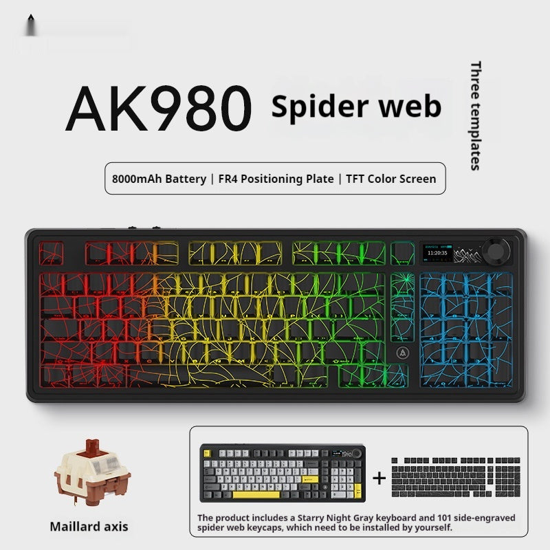 Office Computer Bluetooth Keyboard Game Side Three-mode Wireless